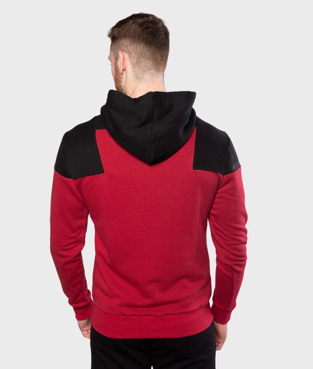 Burgundy and black hoodie sale