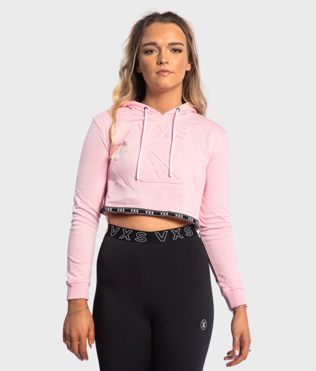 Crop Hoodie [Pink] - VXS GYM WEAR